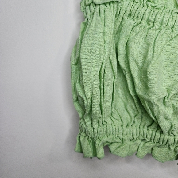 With Jean Green Sleeveless Linen Women Small Preppy Stretchy Elastic Summer Top - Picture 3 of 6